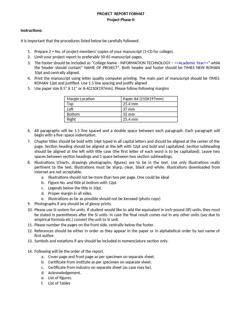 Project Report Format Guidelines | PDF | Software | Paragraph