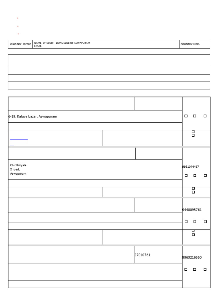 2025-2026 Lions Club Officer Form | PDF | Public Services | Internet