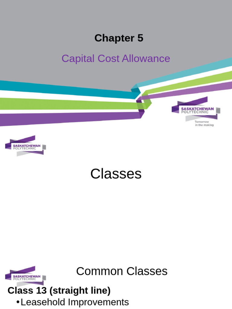 Capital Cost Allowance Classes Explained | PDF | Financial Accounting