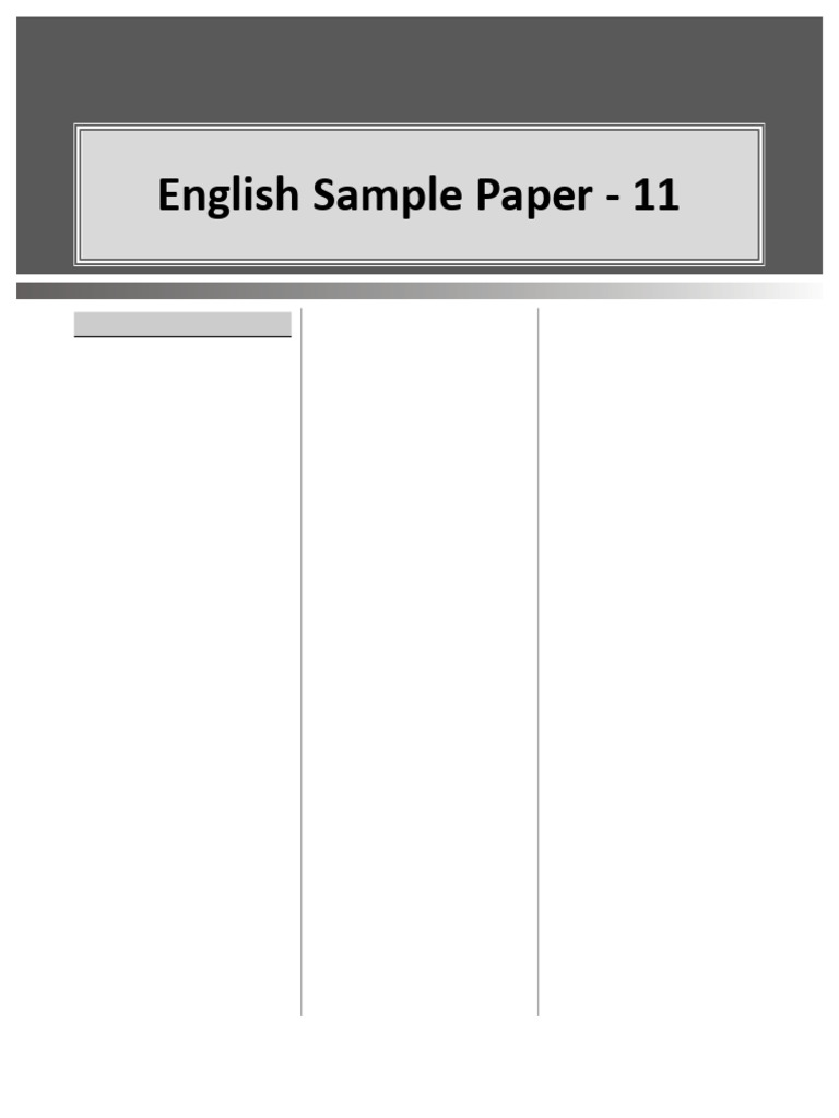 sample paper 11 | PDF | Verb | Adjective