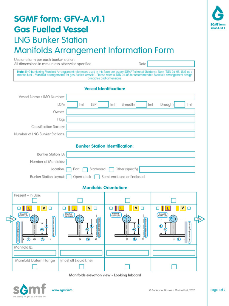 LNG Bunker Station Manifold Form | PDF