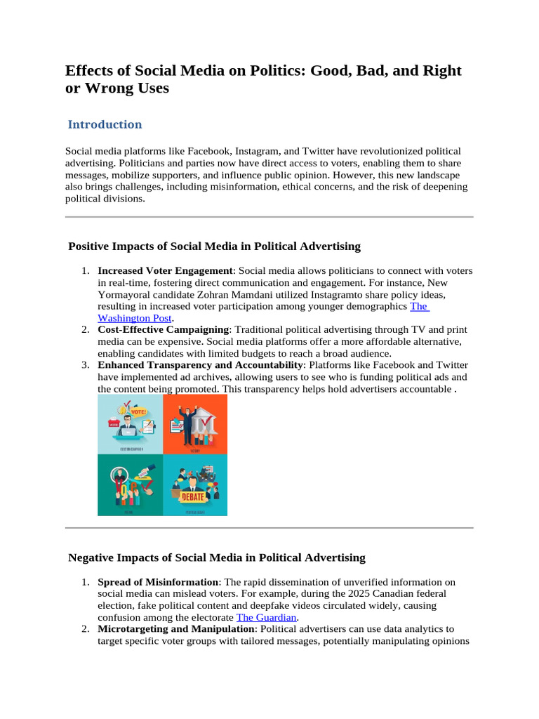 Effects of Social Media On Politics | PDF | Social Media | Popular ...
