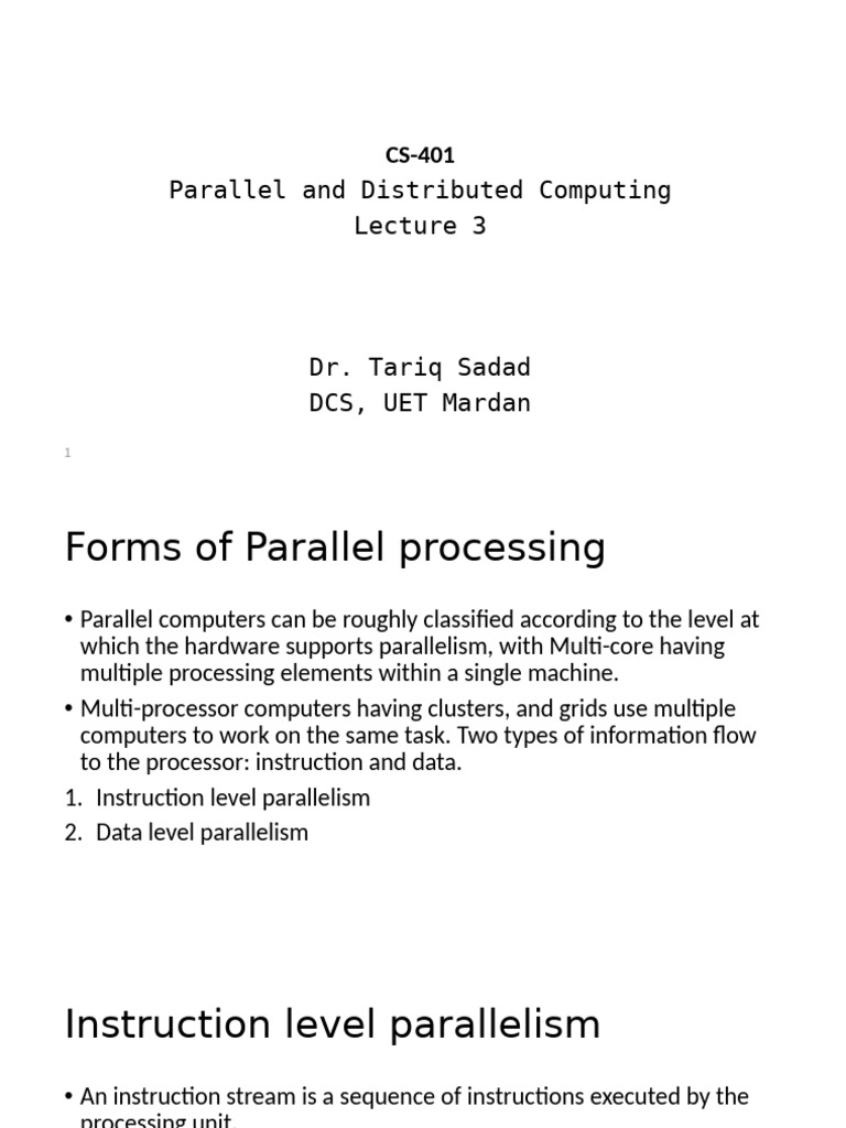 Lect 3 Uetm Forms of Parallel Processing | PDF | Parallel Computing ...