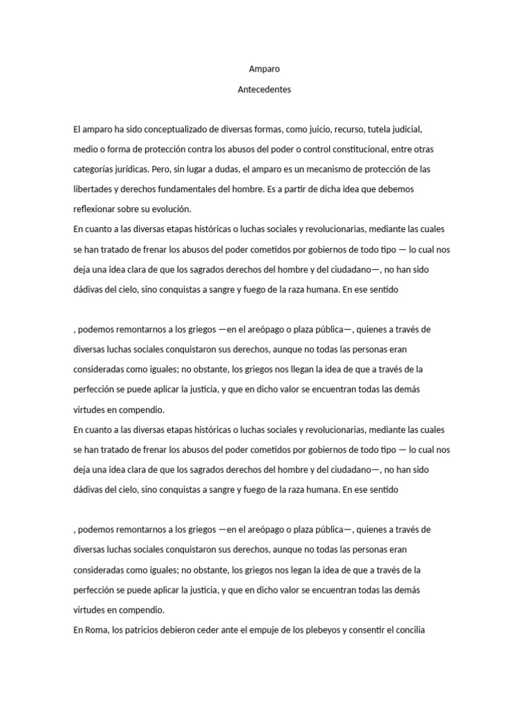 Evolución y Naturaleza del Amparo | PDF | Habeas corpus | Ley procesal
