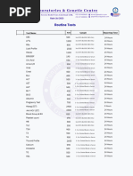 Lab Test Price List in Pakistan 2024 | PDF | Blood Plasma | Hepatitis