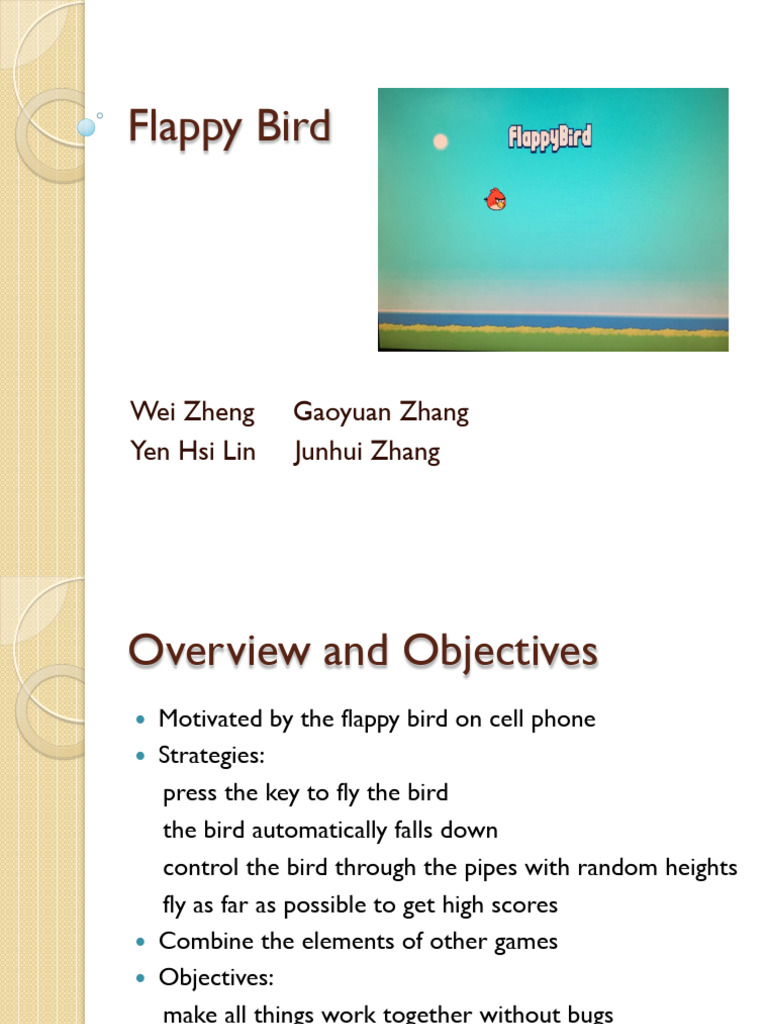 Flappy Bird Game Development Overview | PDF | Computer Science ...
