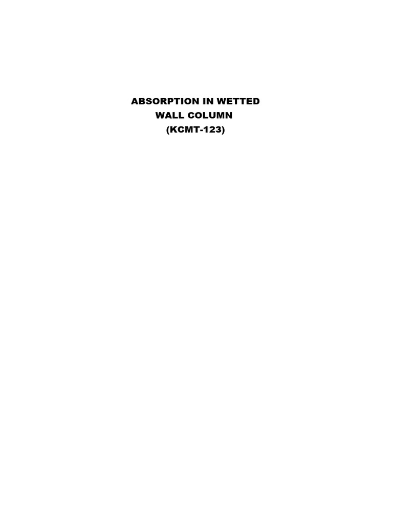 CO2 Absorption in Wetted Wall Column | PDF | Liquids | Phase (Matter)