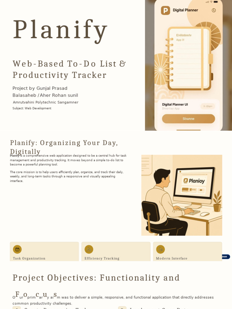 Planify: Web-Based Task Manager | PDF | Java Script | Mobile App
