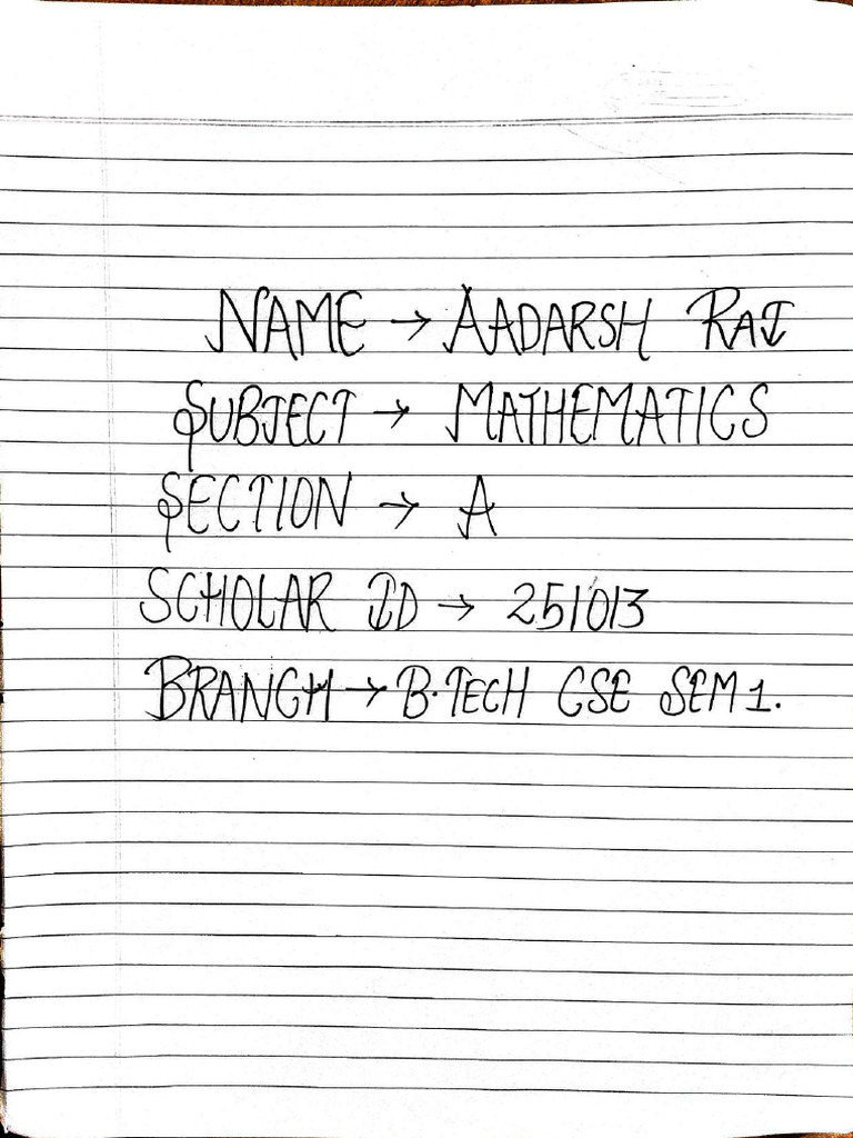 Aadarsh Rai Maths Assignment - Compressed | PDF