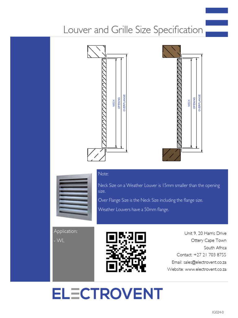 Size Specification Grilles and Louvers IG024 0 | PDF