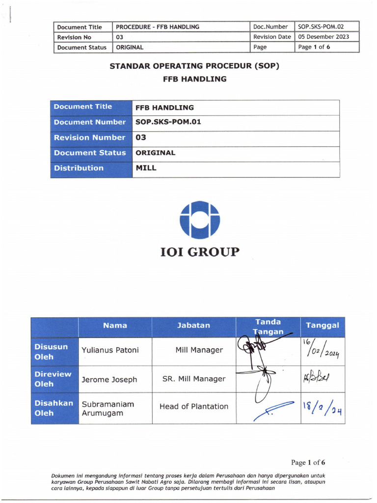 2.0 FFB Handling | PDF