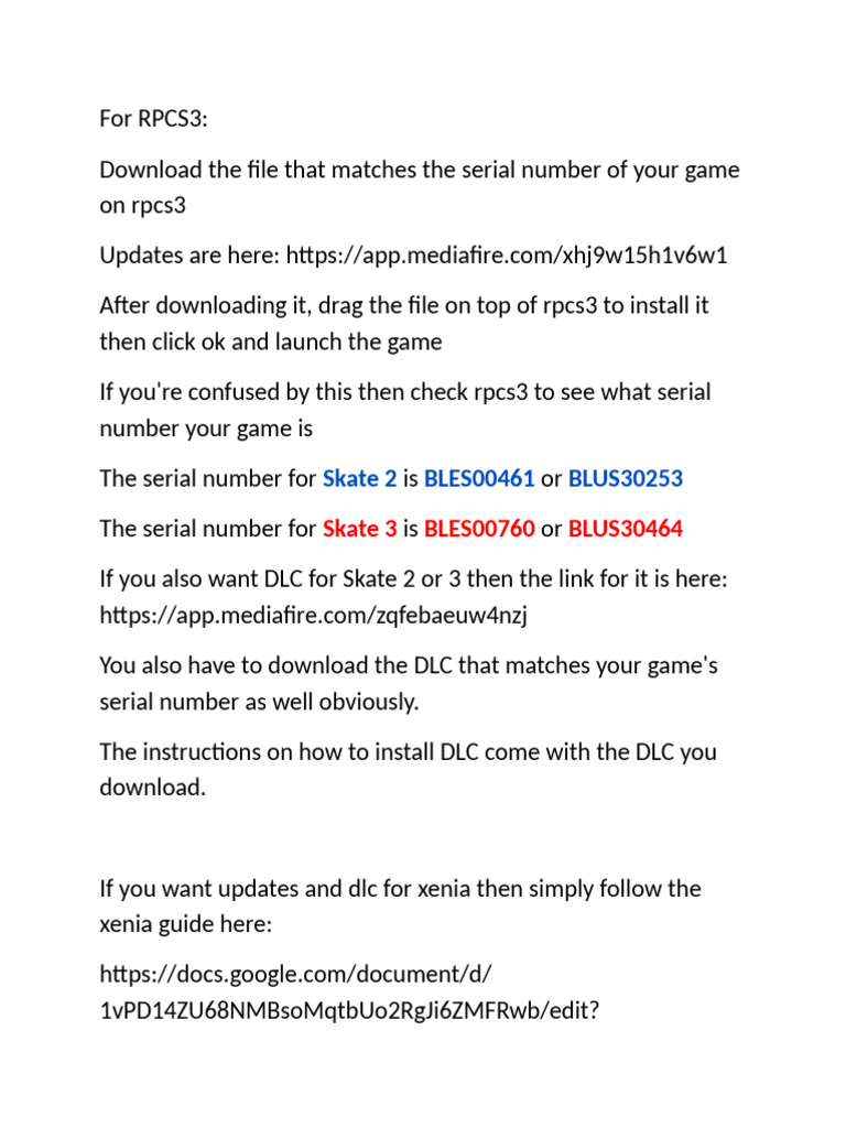 RPCS3 Game and DLC Installation Guide | PDF