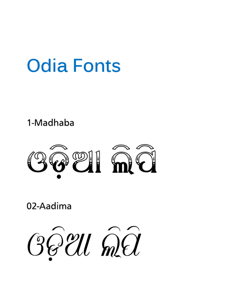Odia Fonts | PDF