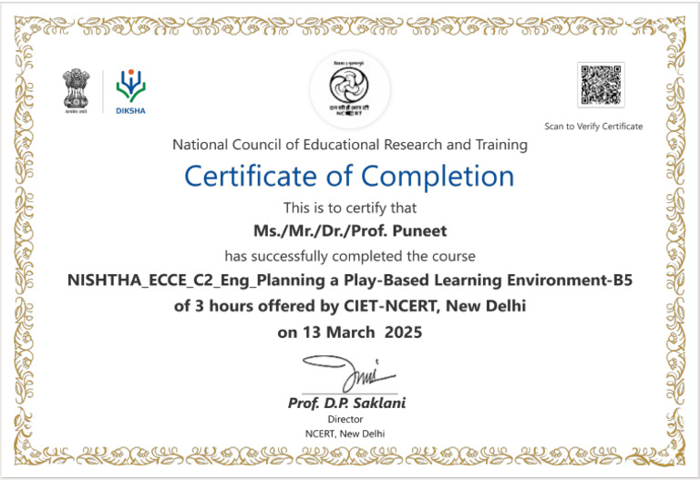 NISHTHA ECCE C2 Eng Planning A Play-Based Learning Environment-B5 | PDF