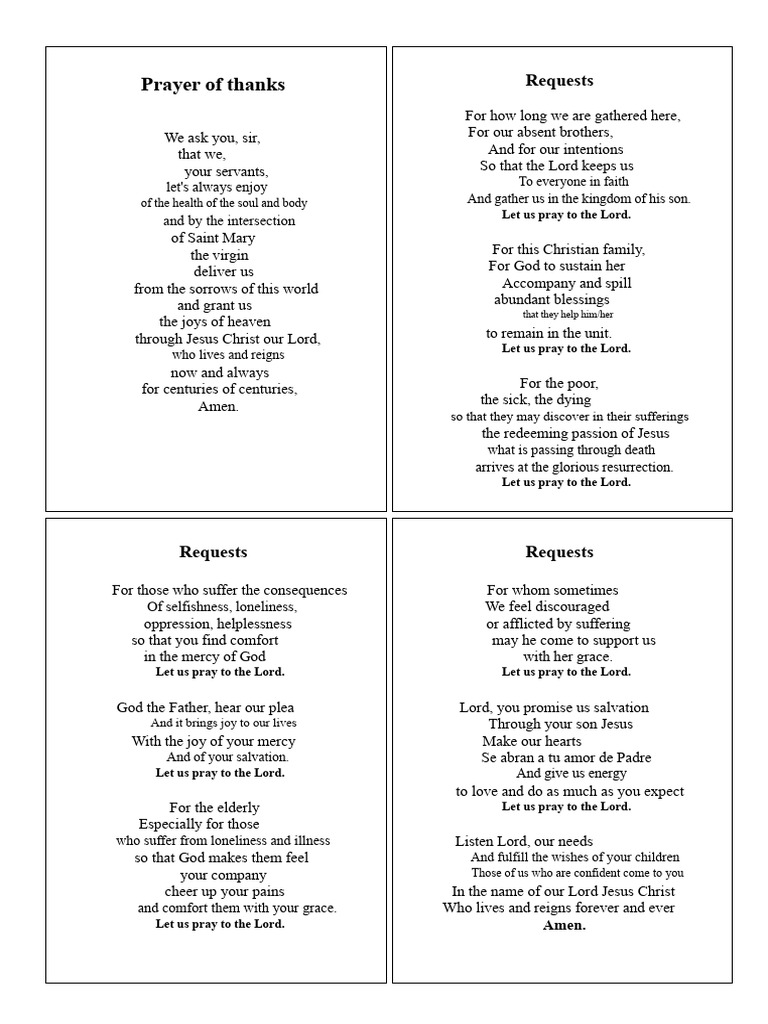 Christian Prayer Requests and Intentions | PDF | Prayer | Jesus