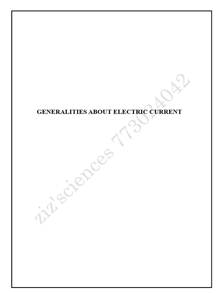 Understanding Electric Current Basics | PDF | Electric Current ...