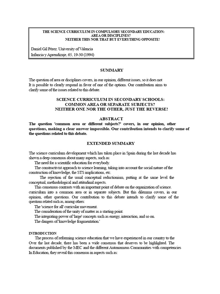 Area or Disciplines 1 | PDF | Science | Knowledge