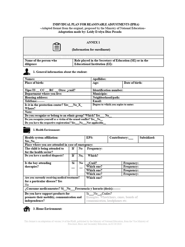 Adapted PIAR Format | PDF