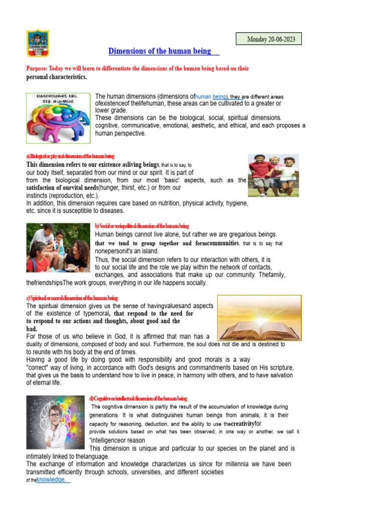 20-06 Practice PS Dimensions of The Human Being | PDF | Soul | Thought