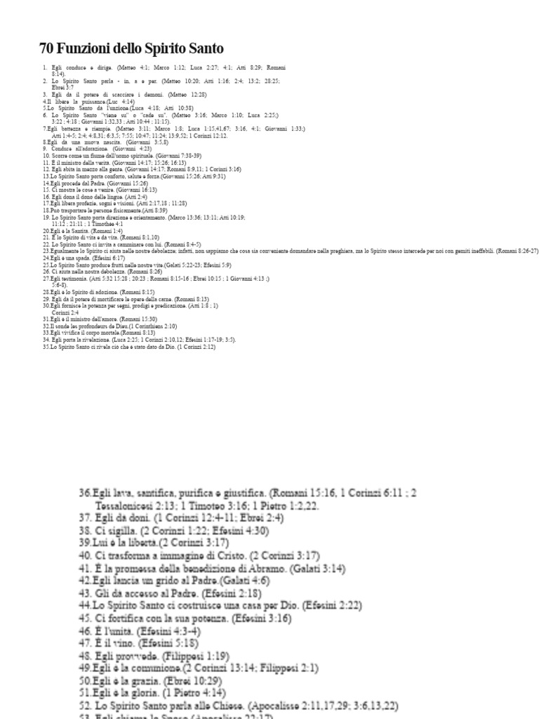 70 Funzioni Dello Spirito Santo | PDF