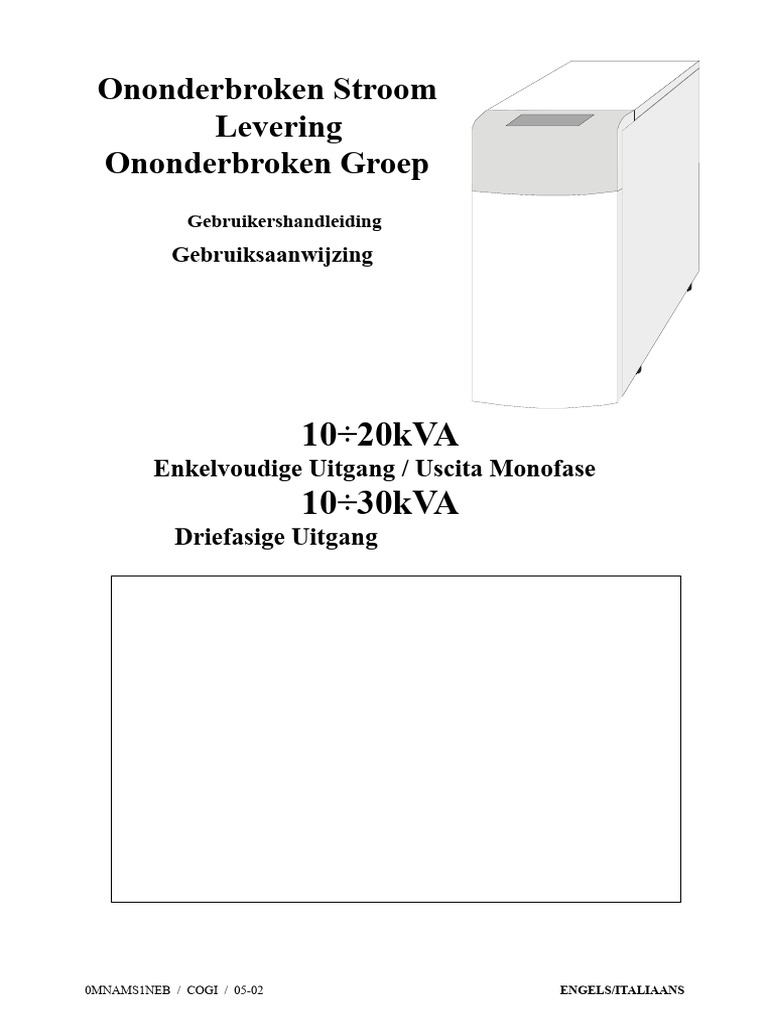 Ups Aros Sentry Multistandaard 10 30 Kva Handleiding | PDF