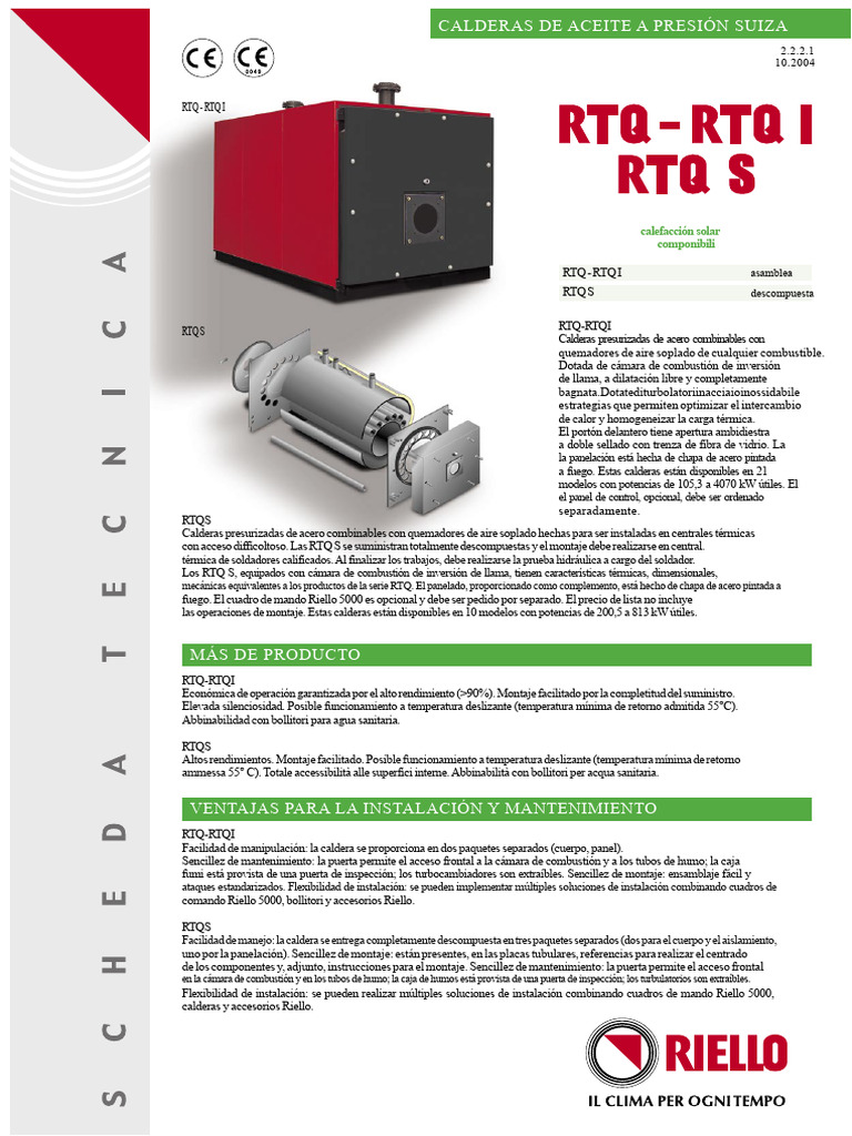 RIELLO Caldera RTQ | PDF | Química