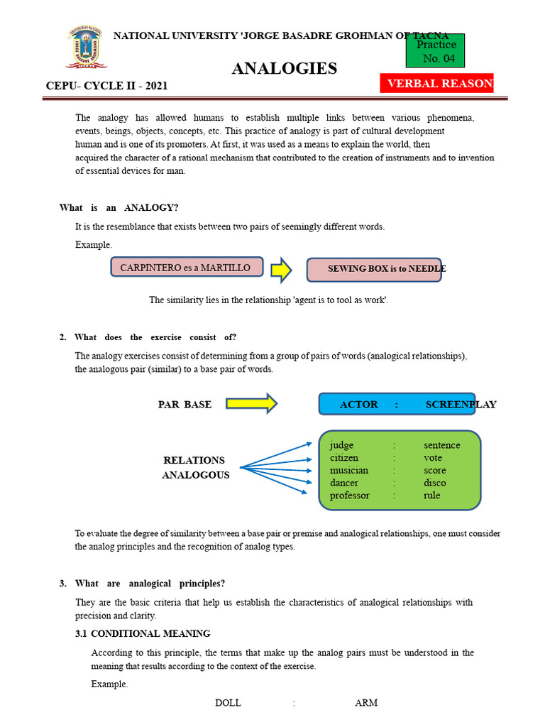 Verbal Reasoning: Analogy Exercises | PDF | Analogy | Prison