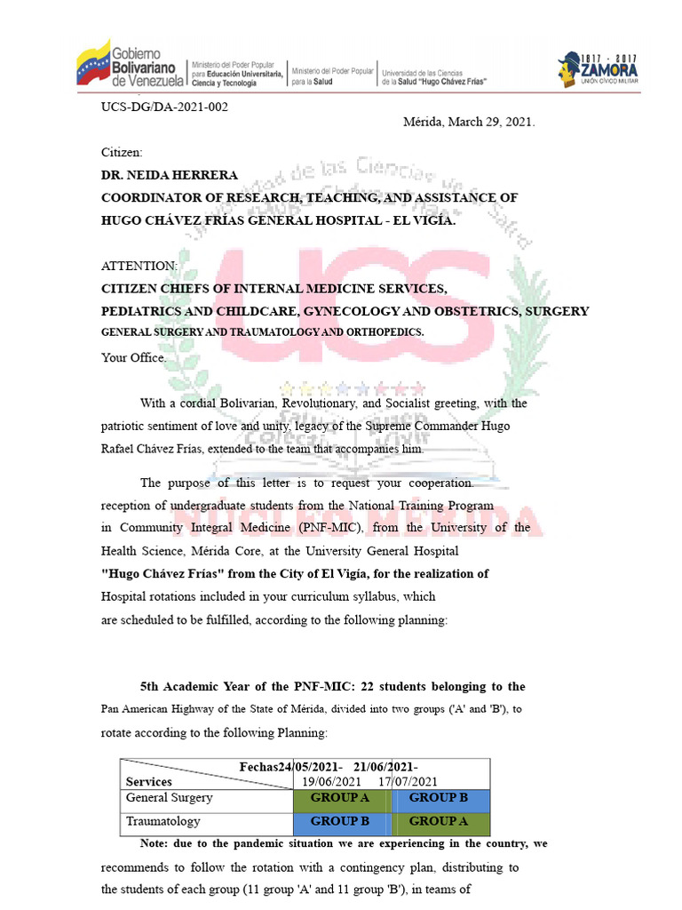 UCS-DG - DA-2021-002 Indication of PNF-MIC Rotations HGHCHF El Vigia ...
