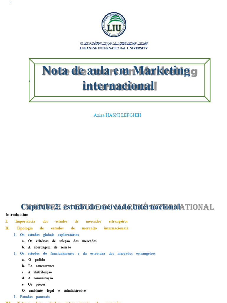 Estudo de Mercado Internacional: Importância e Tipos | PDF | Mercado ...