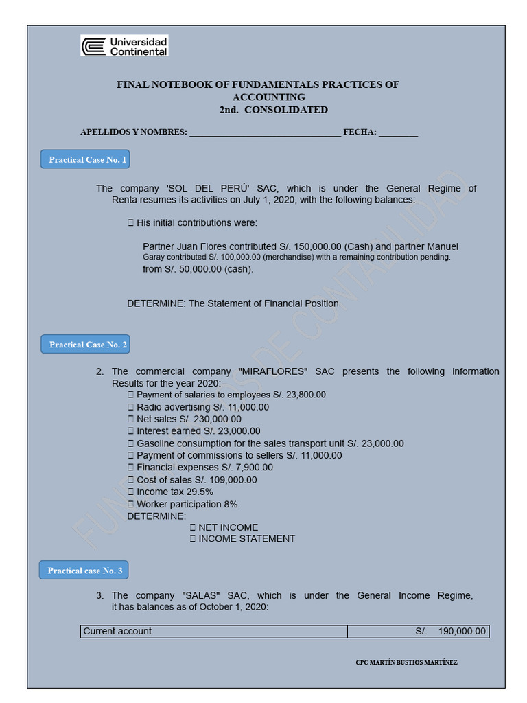 Accounting Fundamentals Practice Cases | PDF | Accounts Payable ...
