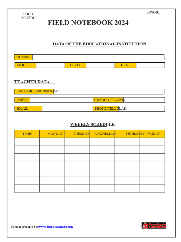 FIELD NOTEBOOK 2024 educational crafts | PDF | Learning | Human ...