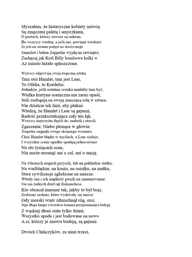 Wiersz o Lapis Lazuli | PDF
