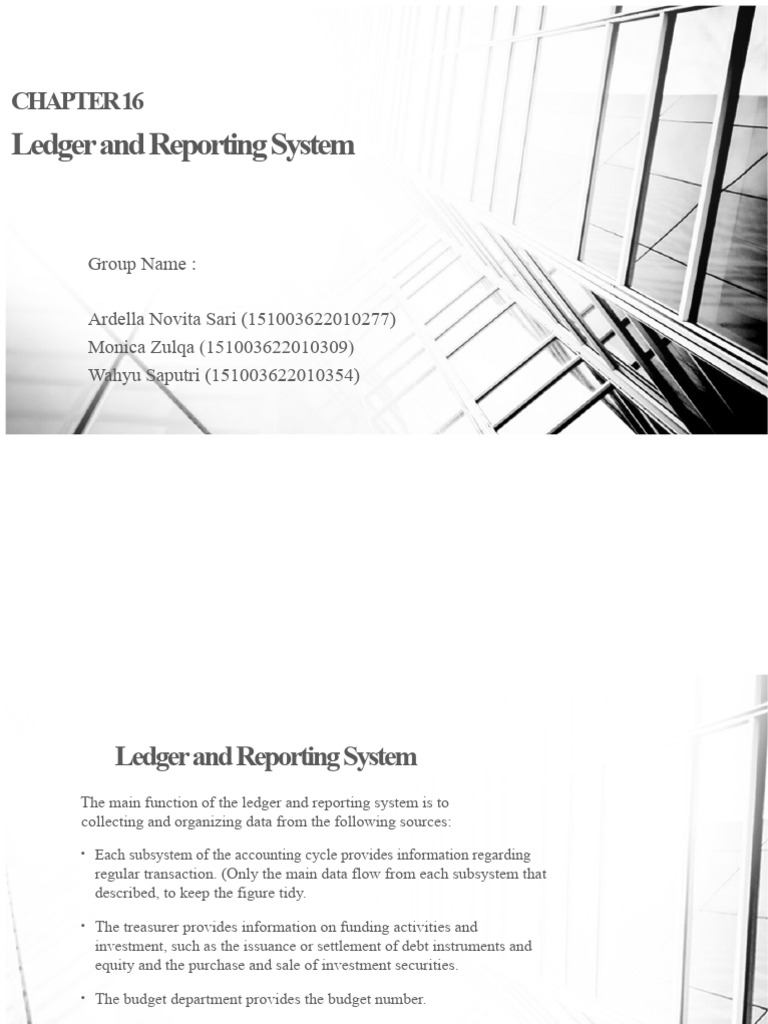 Ledger and Reporting System Overview | PDF | Business Economics ...