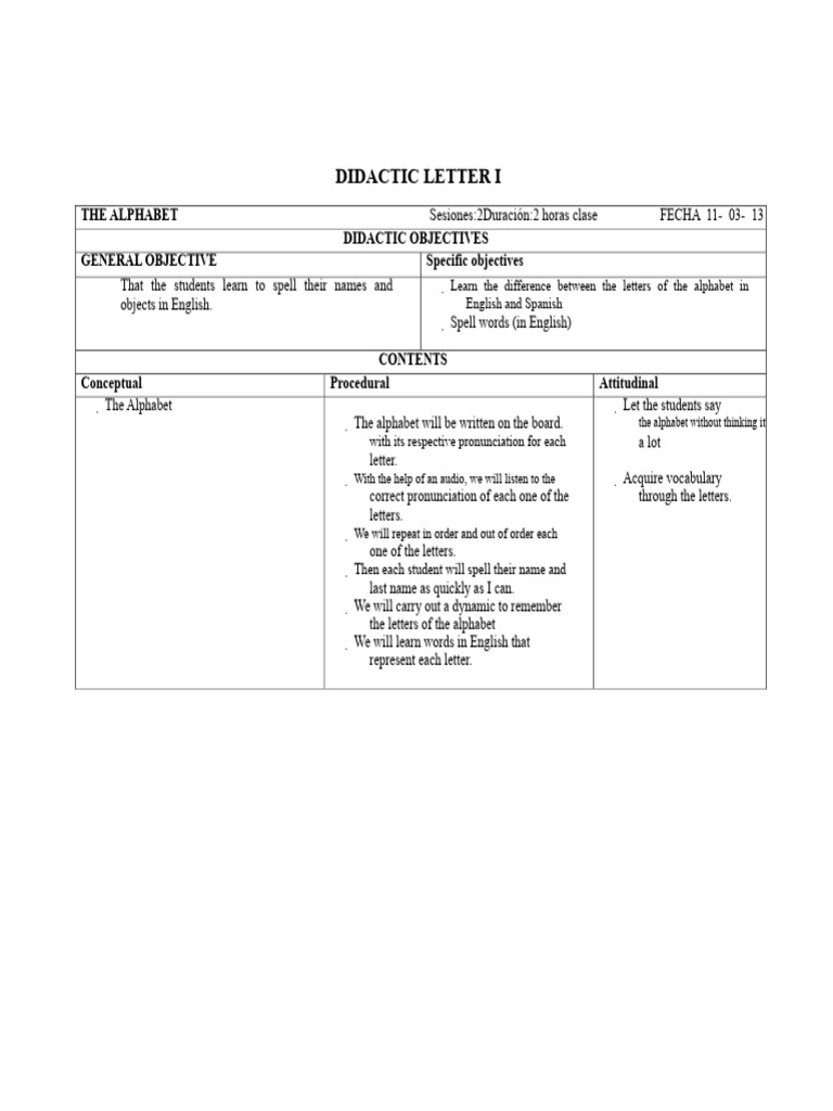 Didactic Letter I | PDF