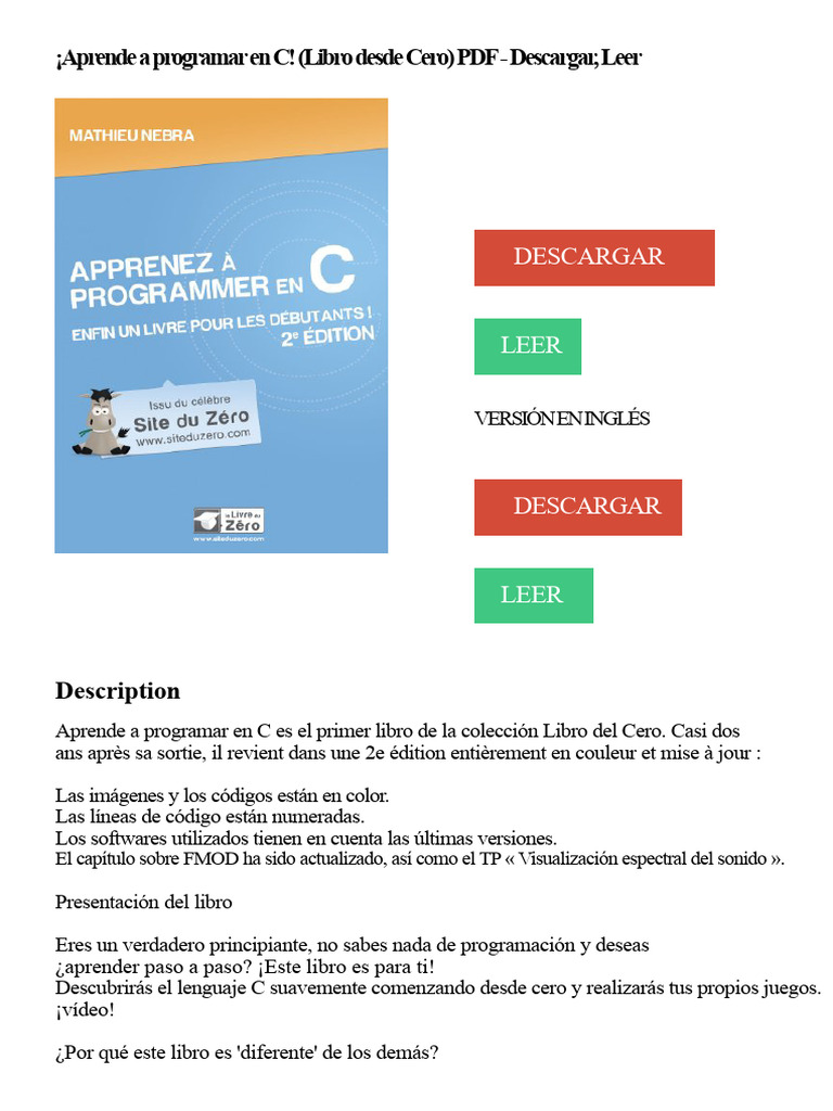 Aprende a Programar en C desde Cero | PDF | Programación de ...