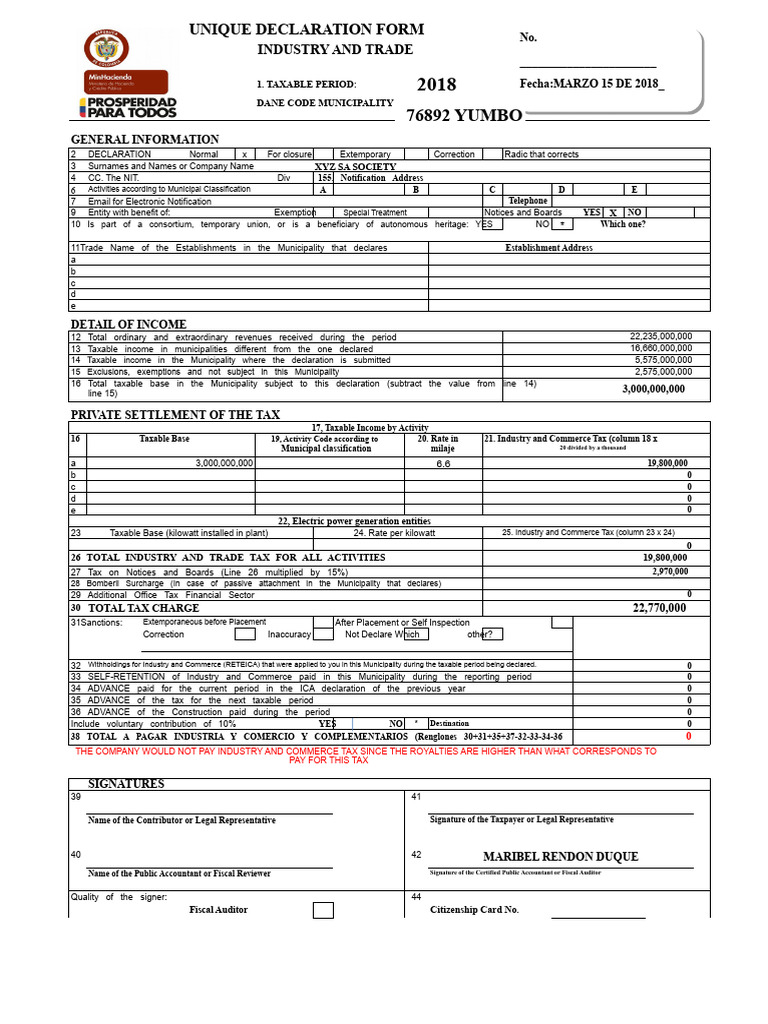 Ica Workshop Form | PDF | Taxes | Payments