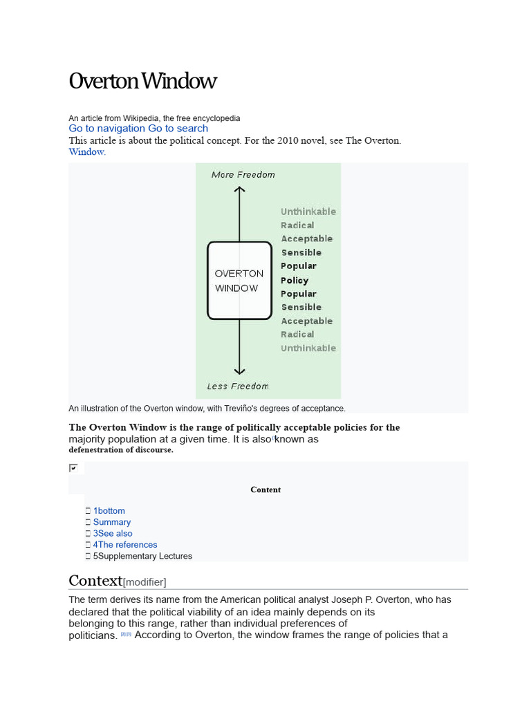 Who Coined the Overton Window? | PDF | Political Science
