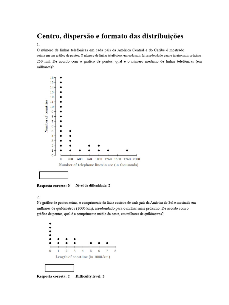 Centro, Dispersão e Forma Das Distribuições | PDF | Mediana ...