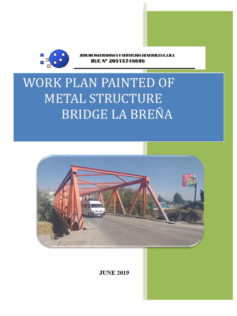 La Breña Bridge Metal Structure Work Plan | PDF | Occupational Safety ...