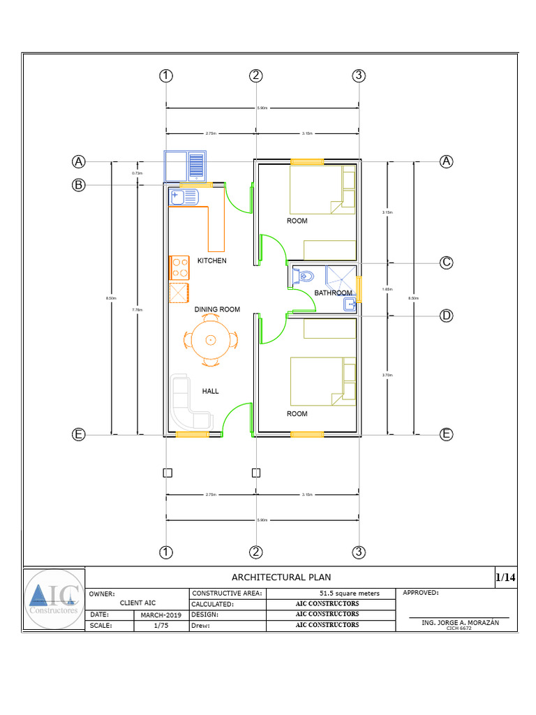 Architectural Plan for AIC Constructors | PDF | Architectural Design ...