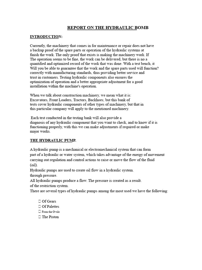 Hydraulic Pump Maintenance Report | PDF | Pump | Gear