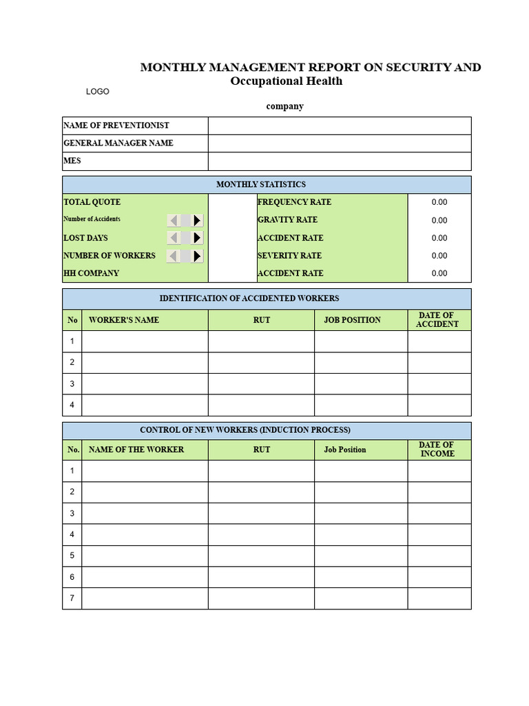 Monthly Report Format | PDF | Occupational Safety And Health | Safety
