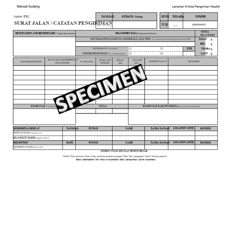 Panduan Nota Pengiriman Waybill | PDF