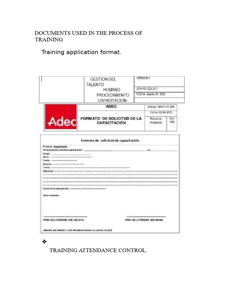 Documents Used in The Training Process | PDF