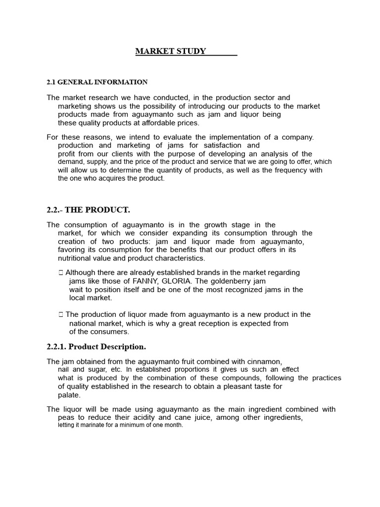 MARKET STUDY Jam (Auto-Saved) 2 | PDF | Fruit Preserves | Demand
