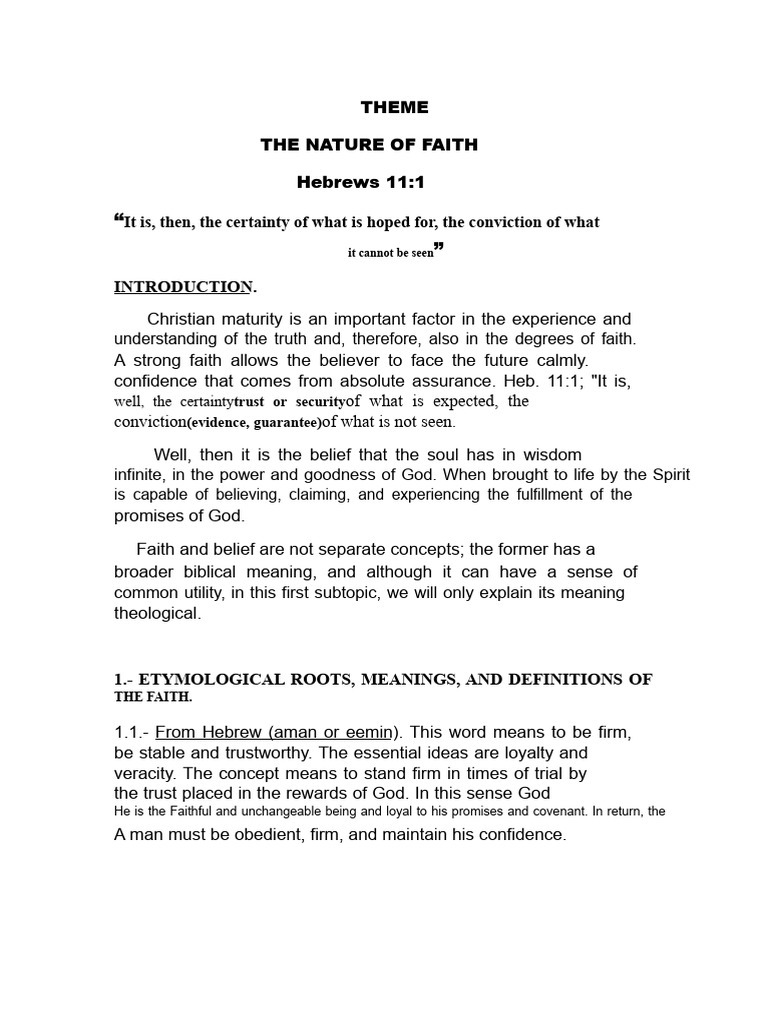 Understanding the Nature of Faith | PDF | Faith | Revelation