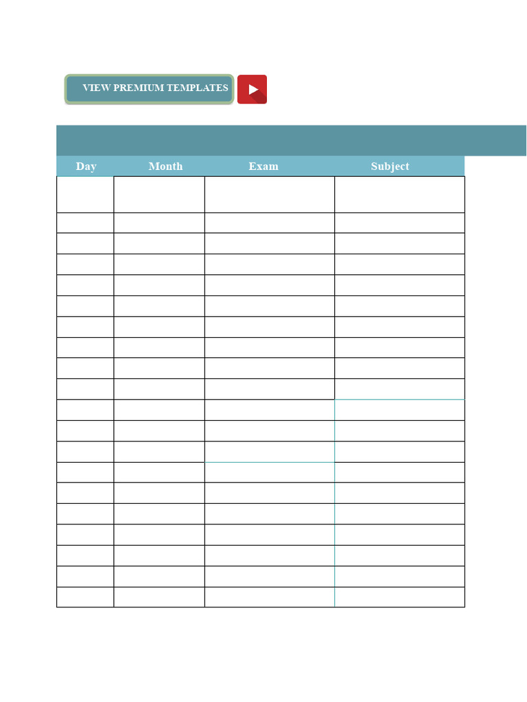Template To Organize Exams | PDF