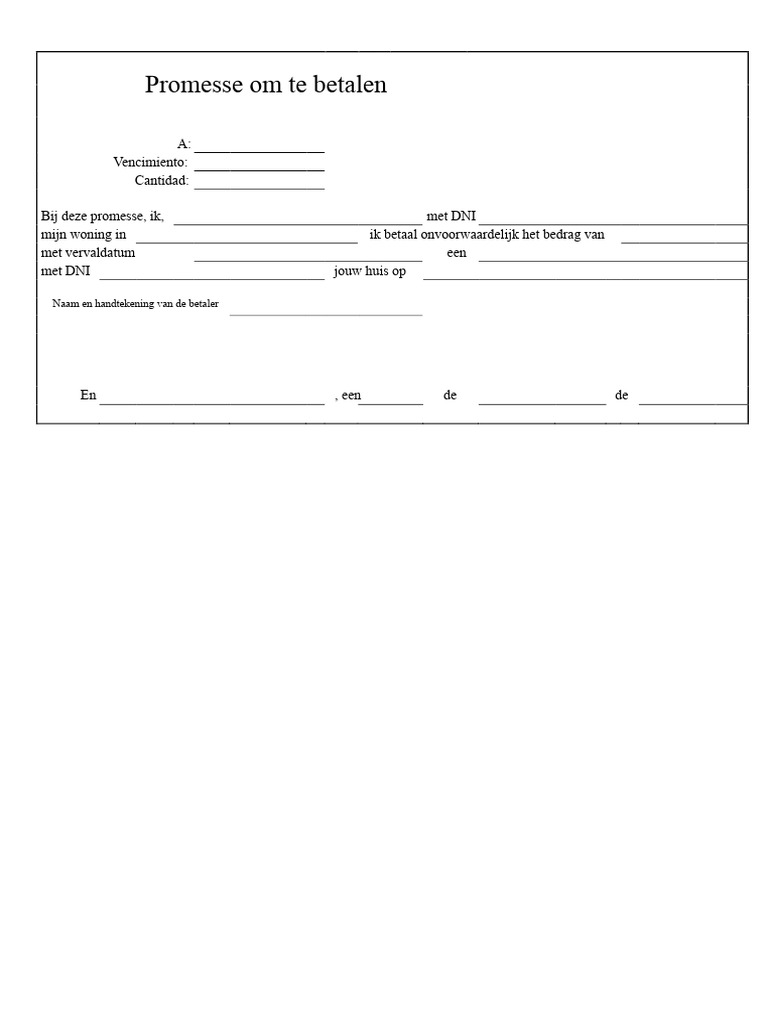 Model Van Promesse PDF | PDF