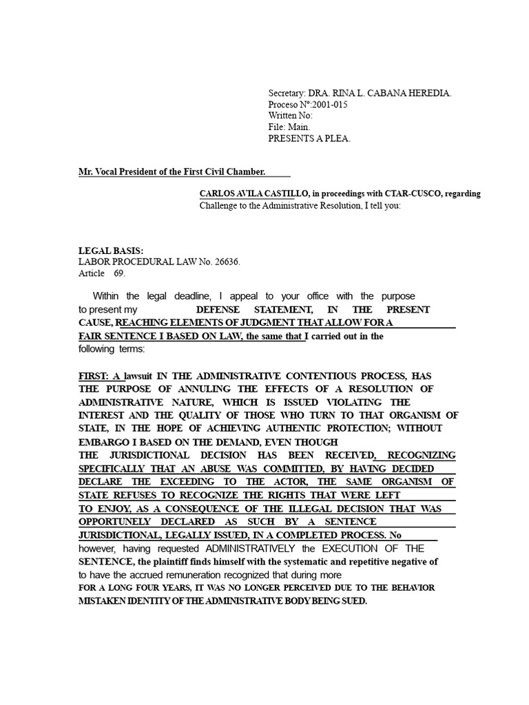 Appeal Against Administrative Resolution | PDF | Lawsuit | Legal Procedure