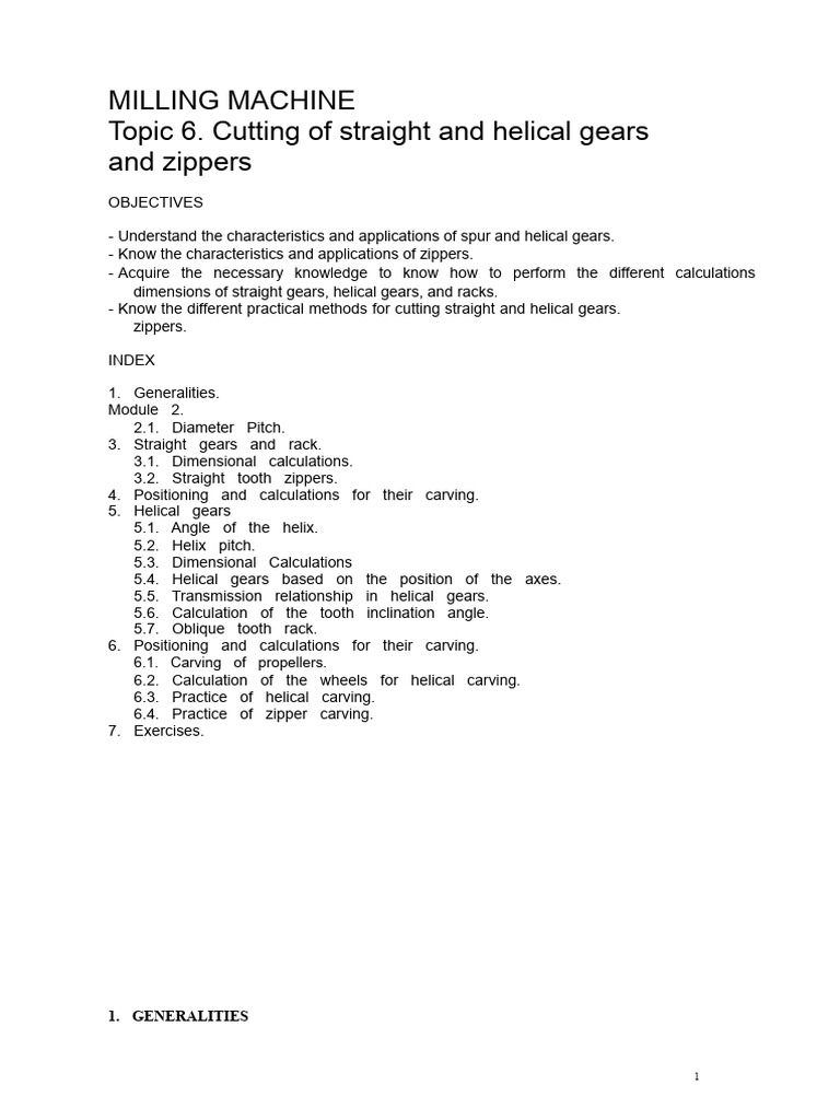 Machining of Straight Gears, Helical Gears, and Rack Gears | PDF | Gear ...